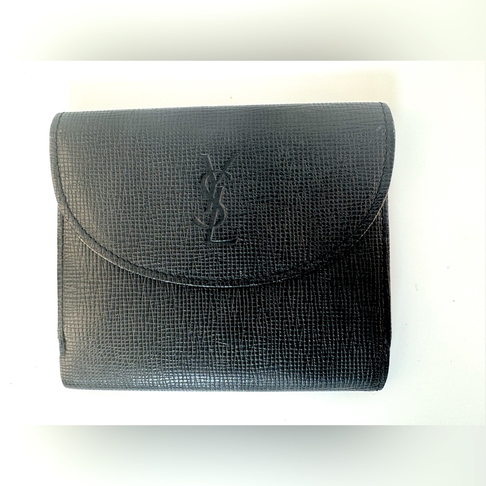 YSL Wallet Yves Saint Laurent Black Clutch 80s GWP Authentic Vintage YSL Wallet - Picture 13 of 13